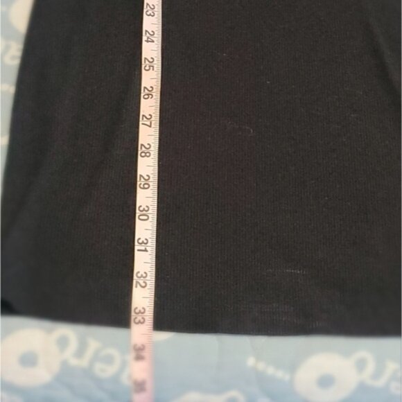 Guess Black Bodycon Mini Dress With Ribbed Design, And Rhinestone LOGO Size Med. - Picture 6 of 6